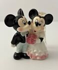 Disney Mickey & Minnie Mouse Wedding Ceramic Figurine Bride & Groom Cake Topper
