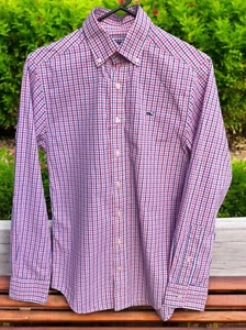 Vineyard Vines Men's XS Slim Fit Tucker Shirt Long Sleeve Pink/Blue/White Plaid - Picture 1 of 6