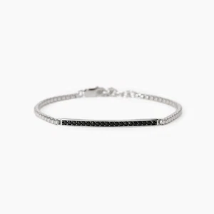 Bracciale in argento 925 Uomo Mabina Rodiato In Oro Bianco Mabina Bracelet Man - Foto 1 di 3
