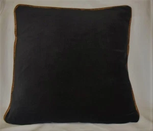black velvet decorative throw pillow with gold satin and insert 20x20 - Picture 1 of 1