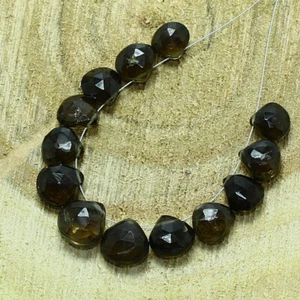 Smoky Quartz Faceted Heart Beads Briolette Natural Loose Gemstone Making Jewelry - Picture 1 of 3