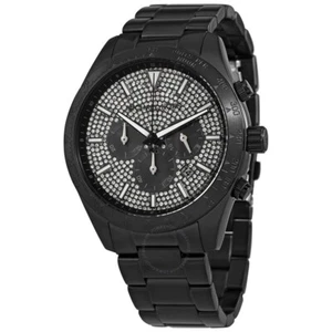 Michael Kors MK8899 Layton Black Glitz Dial Stainless Chronograph 44MM BRAND NEW - Picture 1 of 2