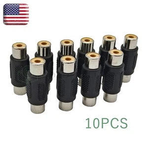 New AV 10 RCA Audio Video Female to Female Jack Coupler Adapter 10RCA Connector - Picture 1 of 7
