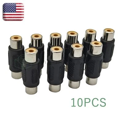 New AV 10 RCA Audio Video Female to Female Jack Coupler Adapter 10RCA Connector - Image 1 of 4