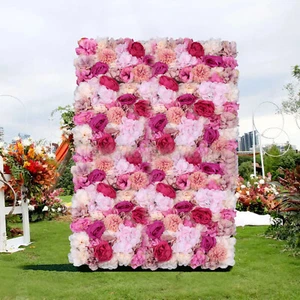 6Pcs Flower Wall Panel Floral Backdrop Wedding Party Home Artificial Flower Deco - Picture 1 of 10