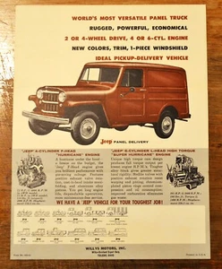 Folleto de entrega de panel Willys Jeep 1960 de colección - Imagen 1 de 2