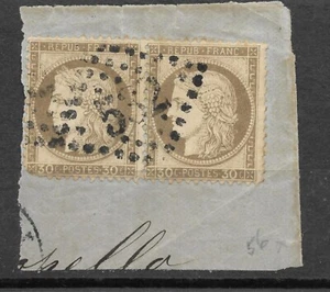 FRANCE Yv# 56 Pair on Fragment VF - Picture 1 of 1