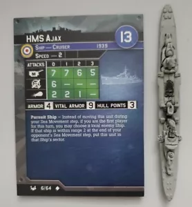 Crucero HMS Ajax Axis & Allies Guerra en el Mar #6/64 - Imagen 1 de 2