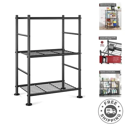 Compact 3-Tier Garage Shelving - Stable & Stylish Storage Solution - 18" x 12" - Image 1 of 4
