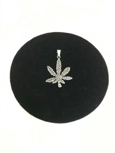 Stainless Steel Silver Color Marijuana Cannabis Leaf Pot Hemp New Pendant - Picture 1 of 5