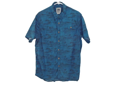 Рубашка мужская Giant Garments большая на пуговицах зеленая с коротким рукавом - Изображение 1 из 4