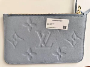 New Authentic Louis Vuitton Monogram Empreinte Leather Pouch Blue Hour Spain - Picture 1 of 3
