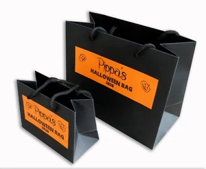 Bolso de regalo personalizado negro truco o trato de Halloween naranja fiesta niño niña - Imagen 1 de 2