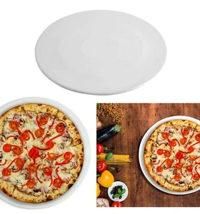 Pizza Plate Porcelain 33cm White Round Pizza Platter Serving Plate Dinner Flat - Picture 1 of 11