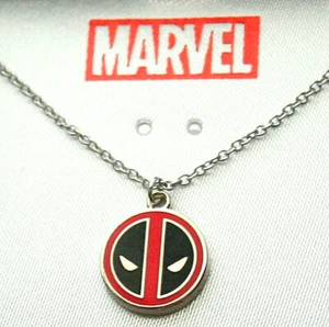 Marvel Deadpool Logo Petite Enamel Necklace Small Pendant New NOS 2017 Box - Picture 1 of 6