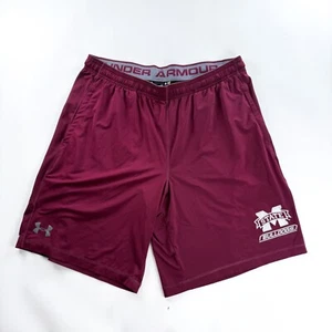 Under Armour Mississippi State Shorts XL Maroon Drawstring Football Mens NCAA - Picture 1 of 9