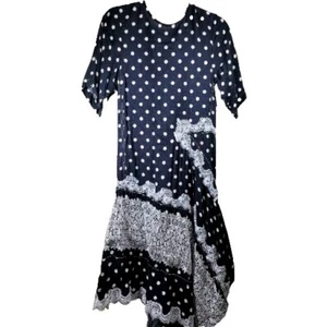 Koche Womens Ruffle Colorful Polkadot Artsy Applique Dress XS Fairy Academia  - Picture 1 of 11