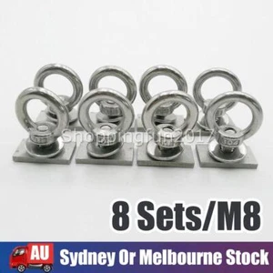 8 Set M8x16 Slot Channel Eye Nuts T Bolts Slider Rhino Thule Yakima Roof Rack AU - Picture 1 of 8