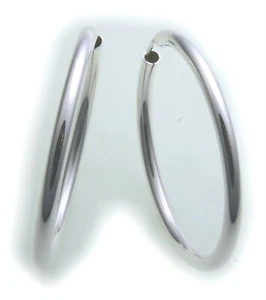 Pendientes plata criolla 925 brillo 40 mm forma tubo 3 mm plata de ley unisex - Imagen 1 de 1