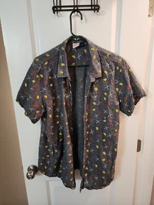 Marvel Deadpool Short Sleeve Shirt Boys Size XXL Gray Button Front Tacos Swords - Picture 1 of 8