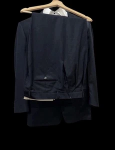 Hickey Freeman collection Canterbury Navy Blue Wool Suit  used condition 42R 36W - Picture 1 of 19