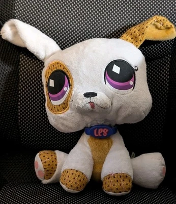 2007 Hasbro Littlest Pet Shop VIP Boxer Cachorro Branco Marrom 9" LPS Pelúcia  - Imagem 1 de 2