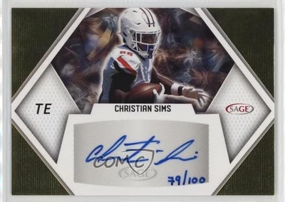 2023 SAGE High Series Auto Gold /100 Christian Sims #A-CS3 Auto - Image 1 of 2
