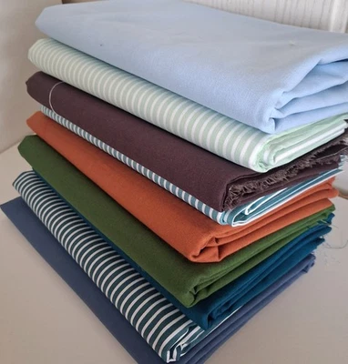 Öko-Tex Poplin-BW Überraschungspaket 7 x 50 x 150 cm uni 3 x 50 x 150 gestreift - Bild 1 von 2