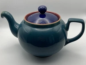 Denby Pottery Stoneware Harlequin Green/Red/Blue Large Teapot NHH-912 - Picture 1 of 9