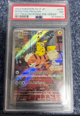2023 POKEMON JPN SV-P PROMO #098 DETECTIVE PIKACHU PSA 7 - Image 1 of 2