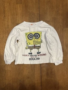 Vintage SpongeBob Schwammkopf Langarm T-Shirt Jugend kleines Gehirn RAR - Bild 1 von 4