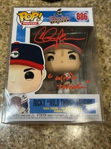 CHARLIE SHEEN MAJOR LEAGUE WILD THING MOVIE STAR SIGNED FUNKO POP RARE BAS COA - Picture 1 of 8