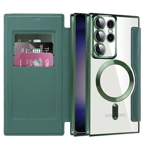 For Samsung Galaxy S25 Ultra + S24 FE S23 S22 RFID Blocking Mag Safe Wallet Case - Picture 1 of 17