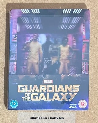 GUARDIANS OF THE GALAXY  UK EXCLUSIVE LENTICULAR 3D + 2D BLU RAY STEELBOOK - NEW - Image 1 of 4