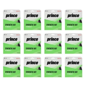 Prince Synthetic Gut 17/1.25 Duraflex Tennis String (Black) - 12 Pack Bundle - Picture 1 of 2
