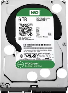 Western Digital Green 6TB WD60EZRX SATA 6-GB/S 64MB 7200RPM 3.5'' - Picture 1 of 1