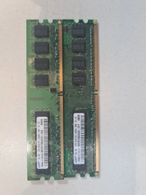 2GB (1GB X 2 ) Samsung PC2-5300U+6400U Dual Channel Memory RAM - Image 1 of 3