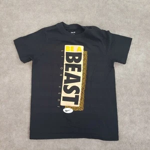 The Nike Tee T-Shirt Kids Boys Size Medium Black Cotton Be a Beast Crew Neck - Picture 1 of 7