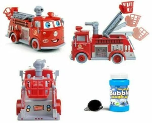 Deluxe Kids Fire Engine Bubble Machine Truck Bump and go Bubbles with solution - Picture 1 of 3