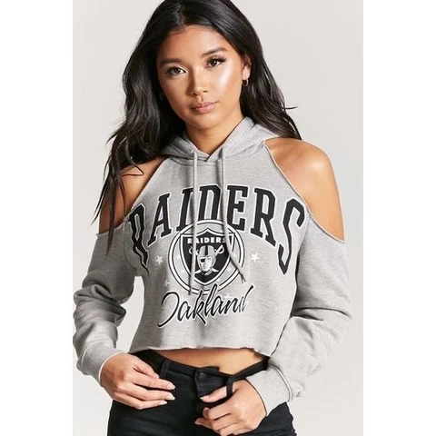 Oakland Raiders Women's cropped hoodie NFL size medium Cover