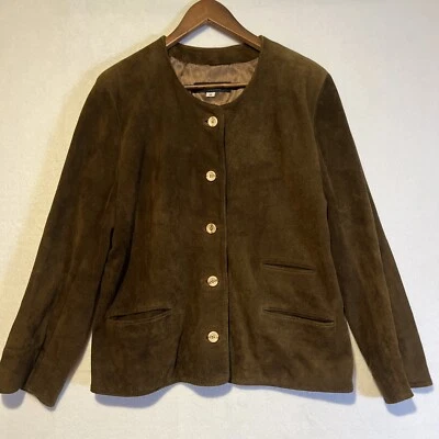 Jaqueta de camurça J. Peterman Company feminina veado Canum Sue tamanho médio - Imagem 1 de 4