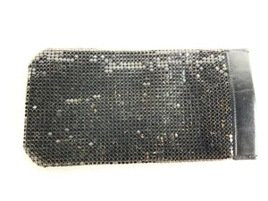 Vintage Black Mesh Glasses Case Vintage Snap Closure rectangular - Picture 1 of 5