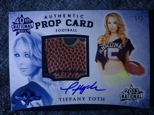 2013 Benchwarmer National Prop Card Football Tiffany Toth Blue 1/1 Autograph 