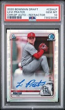 2020 Bowman Draft Chrome 1st Levi Prater Refractor Auto /499 Cardinals ROOKIE RC