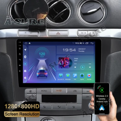 Android 14 Autoradio Navi Carplay WIFI BT Für Ford S-Max Bj. 2006-2014 Auto A/C - Bild 1 von 4