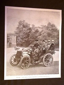 Racconigi nel 1901 Reali d'Italia e Principi di Battenberg in auto o automobile - Picture 1 of 1