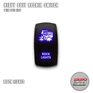 BLUE Laser LED Rocker Switch 5PIN Dual Light 20A ON OFF For Jeep - ROCK LIGHTS - Picture 1 of 6