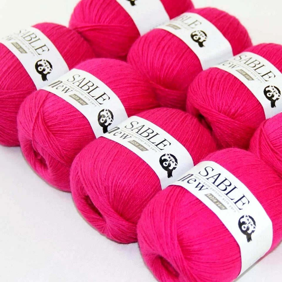 Venta 8X50gr Mantones de Cachemira Sable Puro Súper Suaves Fino Mano Lana Crochet Hilo Foto 1 de 4