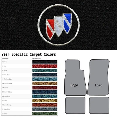 Alfombrillas Buick Riviera Buick Shield Logo 4 piezas ACC 1966-1970 Foto 1 de 4