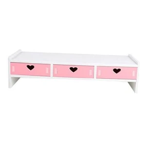 LIFKOME Laptop Monitor Stand Riser with Drawers, Monitor Stand 49X19CM Pink - Picture 1 of 8
